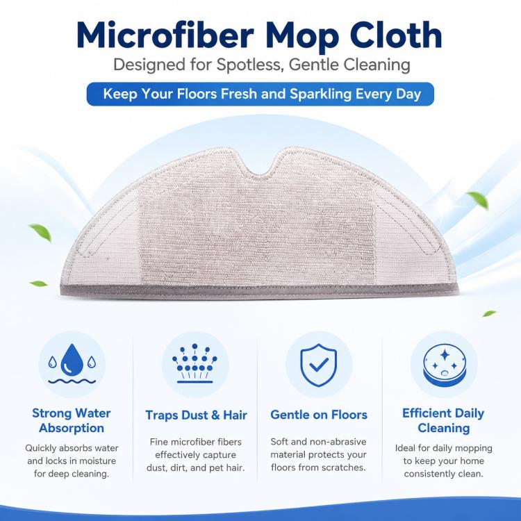 Replacement Accessories for Xiaomi Mijia Robot Vacuum 1S / Roborock S50 / T4 / T6 / T7, Specification:Half Length Mop Pad - Image 4