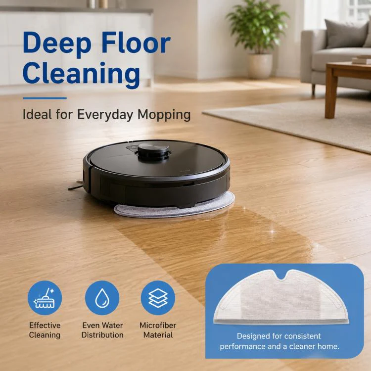 Replacement Accessories for Xiaomi Mijia Robot Vacuum 1S / Roborock S50 / T4 / T6 / T7, Specification:Half Length Mop Pad - Image 7