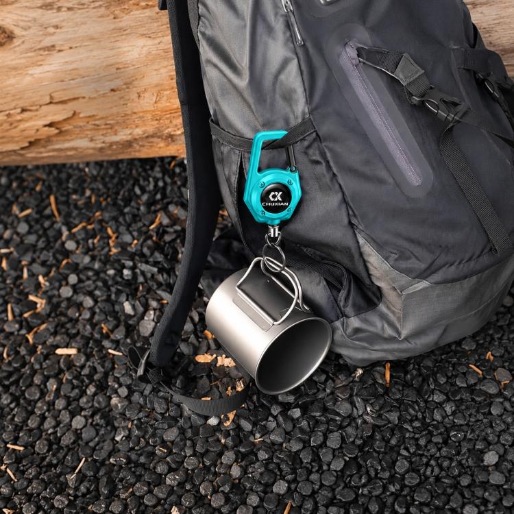 Retractable Reel Carabiner 80cm Steel Wire Anti-Lost Holder for Fishing Scissors Fish Gripper Outdoor Tools(Cyan) - Image 11