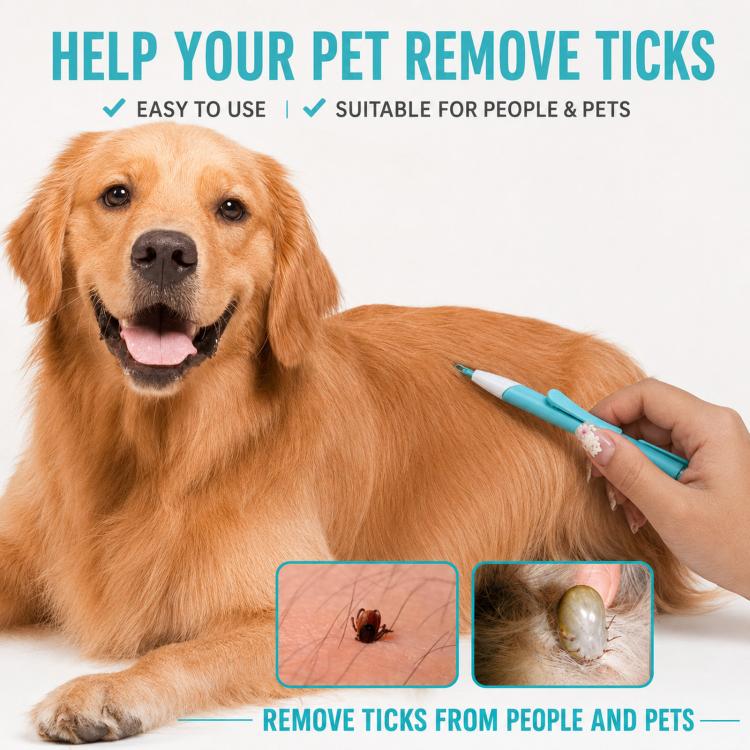 Retractable Tick Remover Lasso Slide Lock Extraction Loop Pen with Standing Base(Ink Green) - Image 3