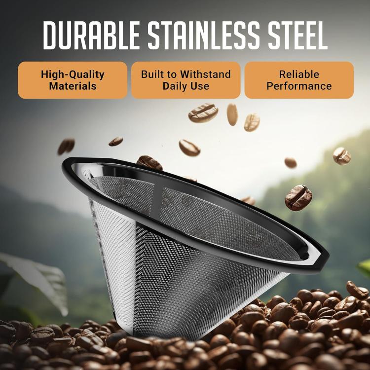 Reusable Coffee Filter Compatible with Kalita Wave 185 Coffee Drippers and OXO Brew 8-Cup Single Serve - Image 4