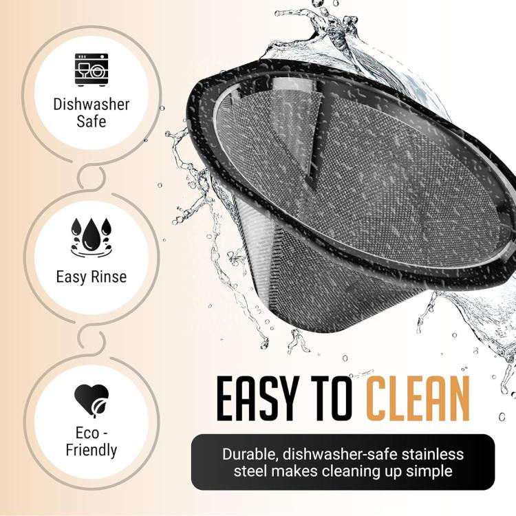 Reusable Coffee Filter Compatible with Kalita Wave 185 Coffee Drippers and OXO Brew 8-Cup Single Serve - Image 5