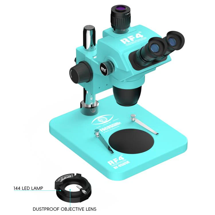 RF4 RF-6565R 6.5-65X Synchronous Zoom Trinocular Stereo Microscope(Blue) - Image 2