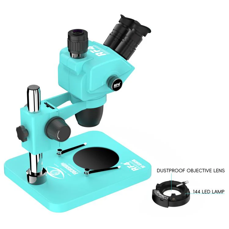 RF4 RF-6565R 6.5-65X Synchronous Zoom Trinocular Stereo Microscope(Blue) - Image 5
