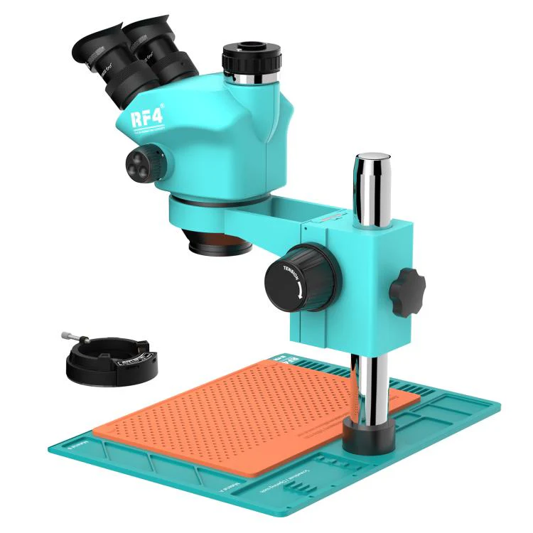 RF4 RF-7050-PO4 7.0X-50X Trinocular Stereo Microscope with PO4 Aluminum Alloy Base - Image 4