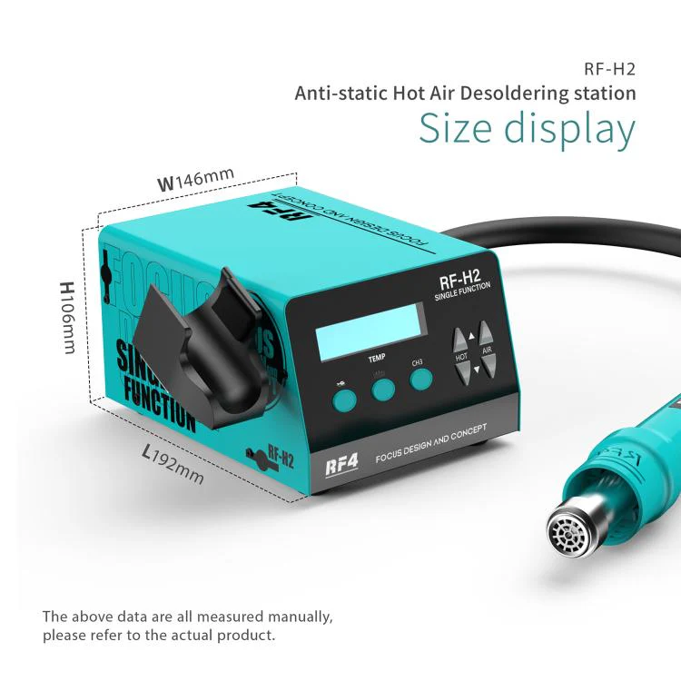 RF4 RF-H2 Lead-free ESD BGA Hot Air Soldering Rework Station for Phone Desoldering Repair(EU Plug) - Image 4