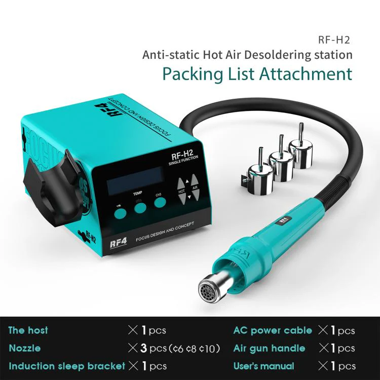 RF4 RF-H2 Lead-free ESD BGA Hot Air Soldering Rework Station for Phone Desoldering Repair(US Plug) - Image 7