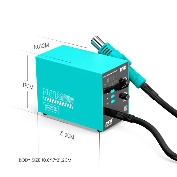 RF4 RF-H5 800W 3 Memory Channels Hot Air Gun Digital Display Intelligent BGA Rework Station(EU Plug) - Image 5
