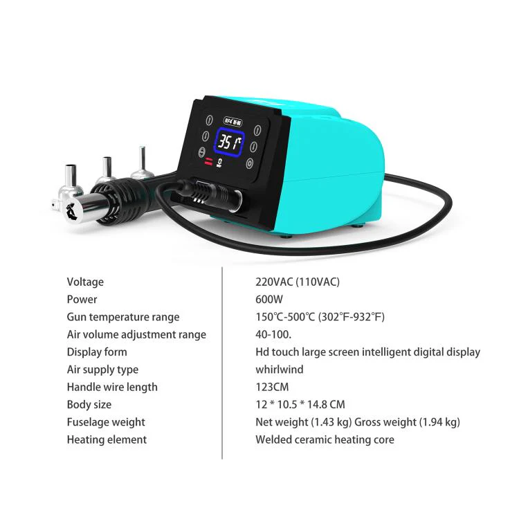 RF4 RF-H6 600W Temperature Control BGA Hot Air Rework Desoldering Station for Mobile Phone Repair(EU Plug) - Image 5