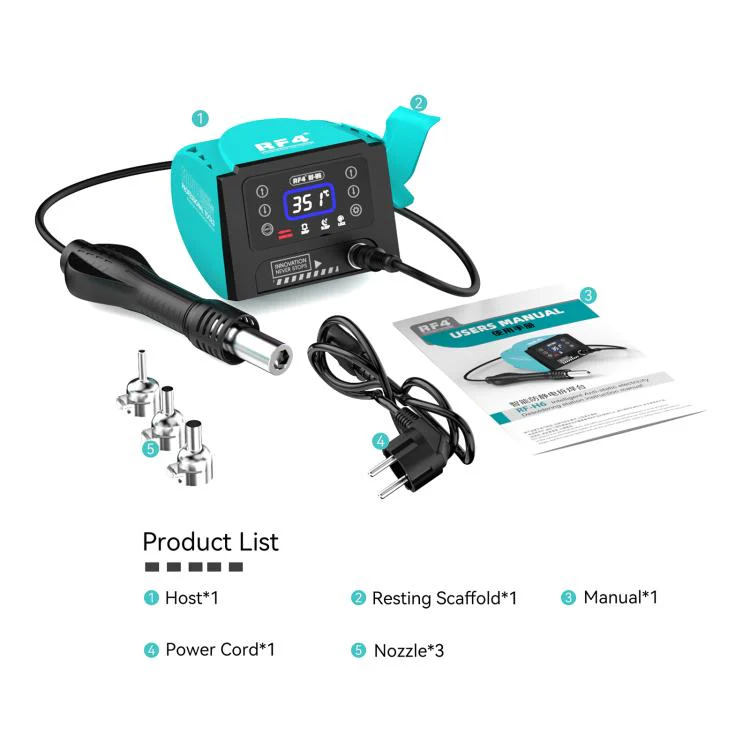 RF4 RF-H6 600W Temperature Control BGA Hot Air Rework Desoldering Station for Mobile Phone Repair(US Plug) - Image 7