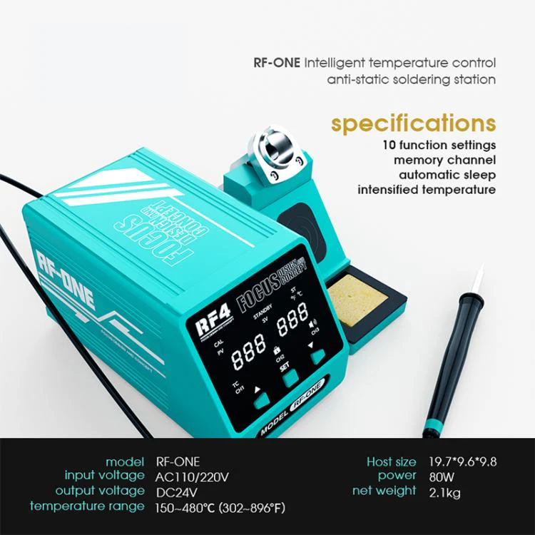 RF4 RF-ONE Intelligent Temperature Control Anti-static LED Digital Display Soldering Station(EU Plug) - Image 5