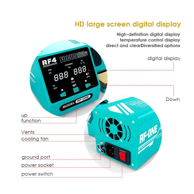 RF4 RF-ONE Intelligent Temperature Control Anti-static LED Digital Display Soldering Station(EU Plug) - Image 9