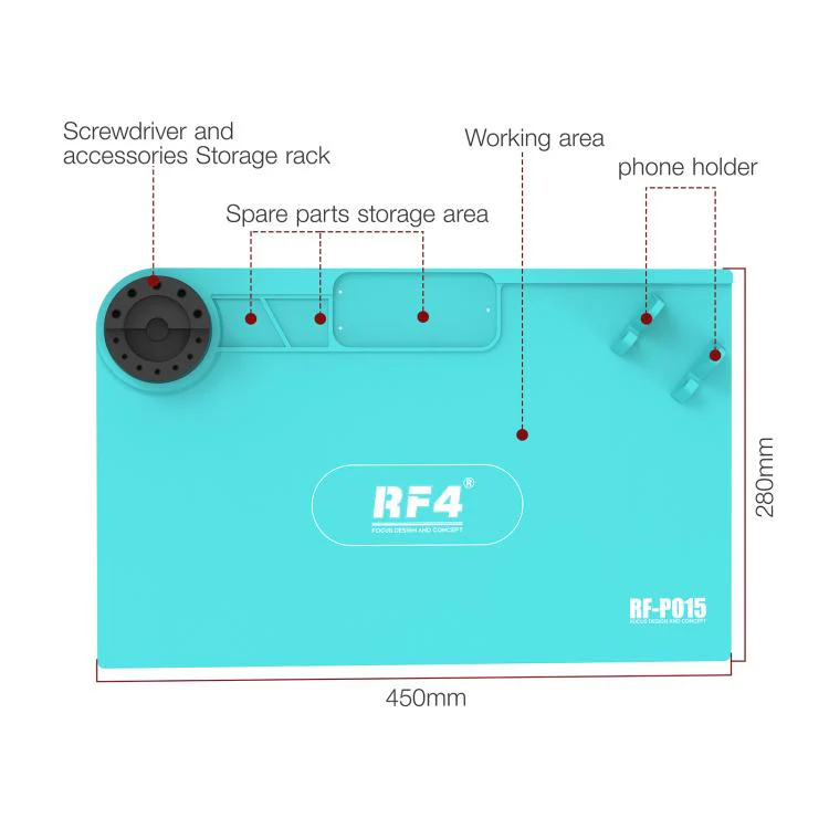 RF4 RF-PO15 Multifunctional High Temperature Resistant Silicone Pad with Storage Stand - Image 4