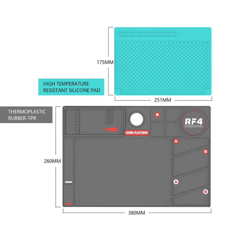 RF4 RF-PO2 High Temperature Anti-Slip Repair Silicone Pad(Green + Red) - Image 4