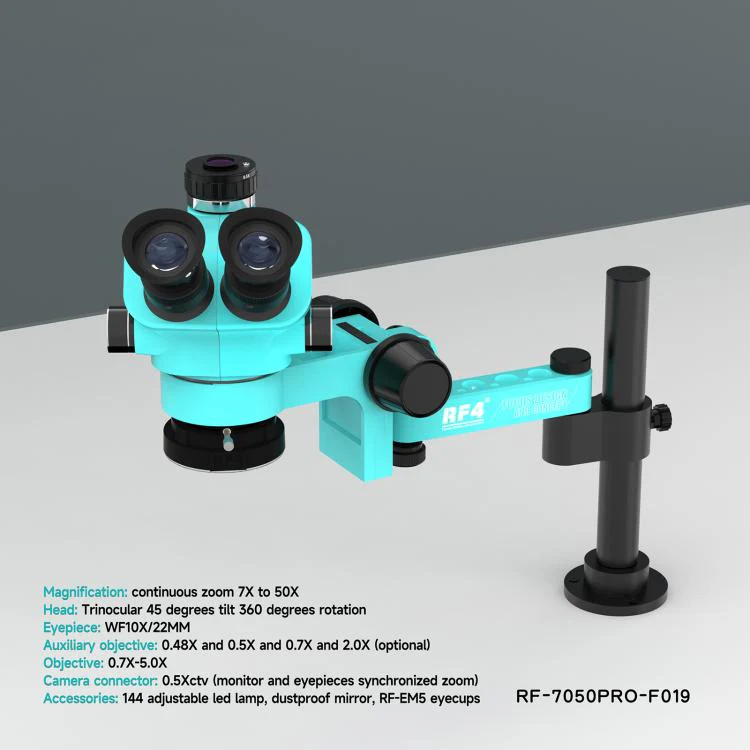 RF4 RF7050PRO-FO19 360 Degree Adjustable Universal Telescopic Rotating Lifting Microscope with Silicone Pad - Image 11