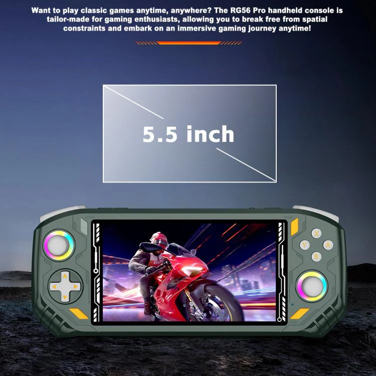RG56 PRO 5.5-Inch Handheld Game Console EmuELEC System With HDMI TV Output WiFi Connectivity 128G(Black) - Image 3