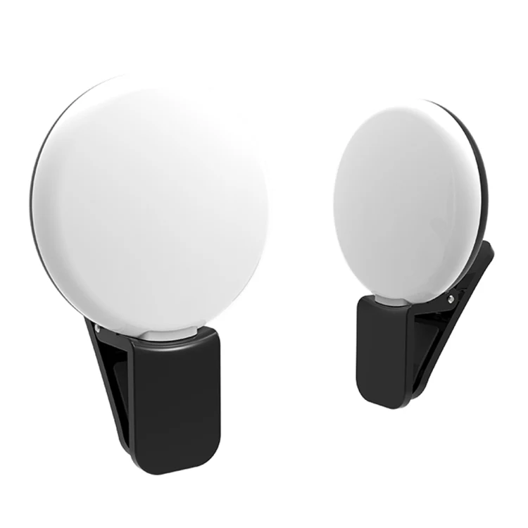 RK17 Mini and Portable Live Show Beauty Artifact 3 Levels of Brightness Warm and White Light Fill Light with 9 LED Light, For iPhone, Galaxy, Huawei, Xiaomi, LG, HTC and Other Smart Phones(Black) - Image 2