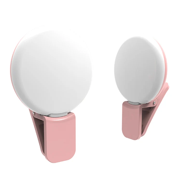 RK17 Mini and Portable Live Show Beauty Artifact 3 Levels of Brightness Warm and White Light Fill Light with 9 LED Light, For iPhone, Galaxy, Huawei, Xiaomi, LG, HTC and Other Smart Phones(Pink) - Image 2