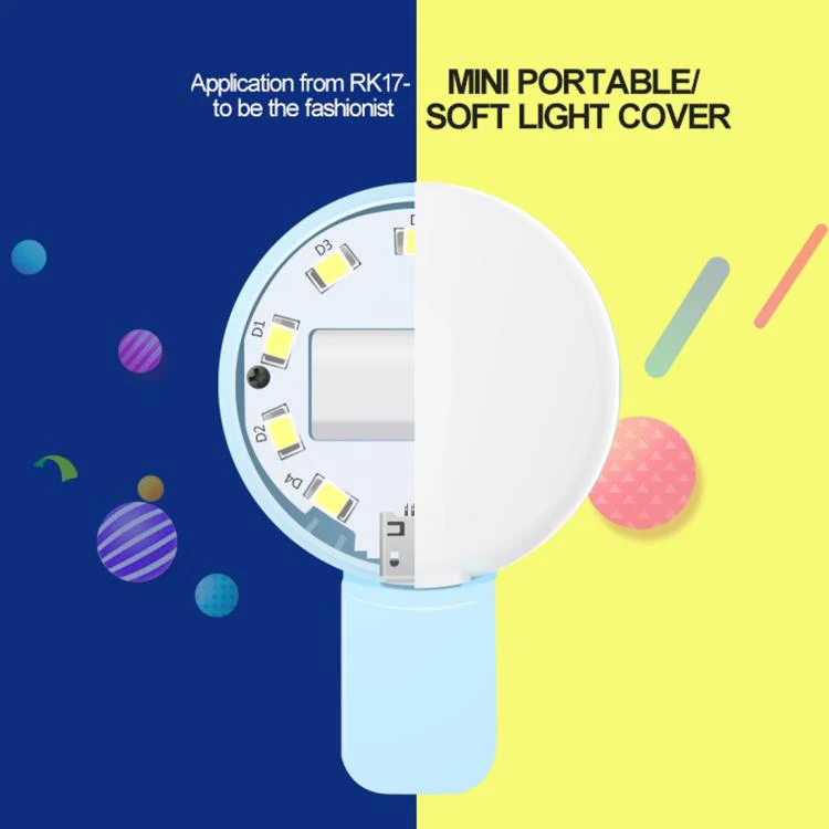 RK17 Mini and Portable Live Show Beauty Artifact 3 Levels of Brightness Warm and White Light Fill Light with 9 LED Light, For iPhone, Galaxy, Huawei, Xiaomi, LG, HTC and Other Smart Phones(White) - Image 9
