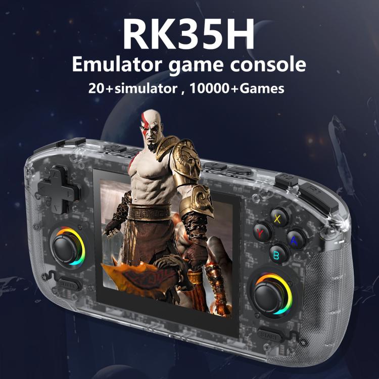 RK35H Handheld Open Source Game Console Support 3D Online Double Play Portable Retro Game Machine, Memory: 128G(Black) - Image 2