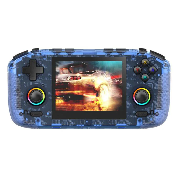 RK35H Handheld Open Source Game Console Support 3D Online Double Play Portable Retro Game Machine, Memory: 64G(Blue)
