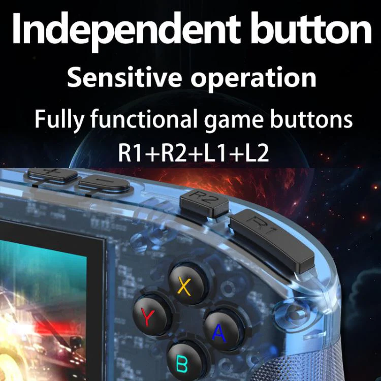 RK35H Handheld Open Source Game Console Support 3D Online Double Play Portable Retro Game Machine, Memory: 64G(Blue) - Image 9