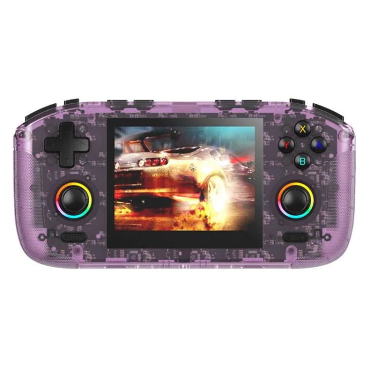 RK35H Handheld Open Source Game Console Support 3D Online Double Play Portable Retro Game Machine, Memory: 64G(Purple)