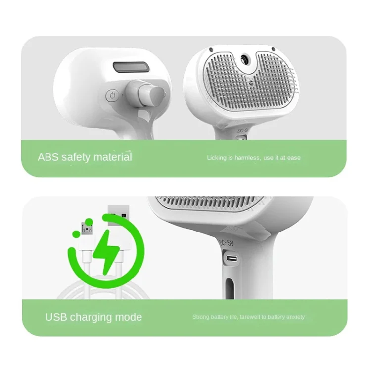 RK56 USB Charging Spray Pet Grooming Comb Cat and Dog Hair Removal Tool Pet Products(White) - Image 8