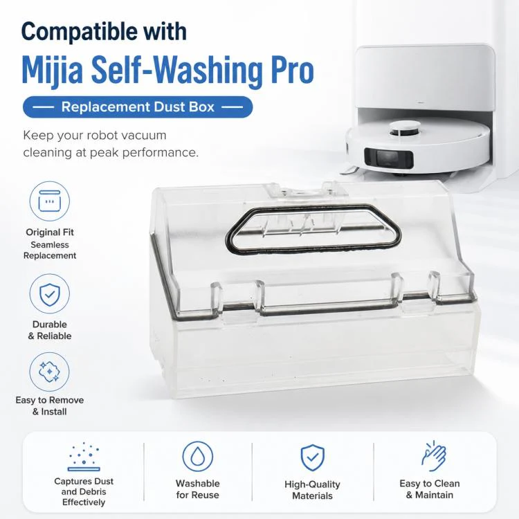 Robot Vacuum Cleaner Replacement Accessories for Xiaomi Mijia Robot Vacuum Mop Pro, Specification:Dust Box - Image 2