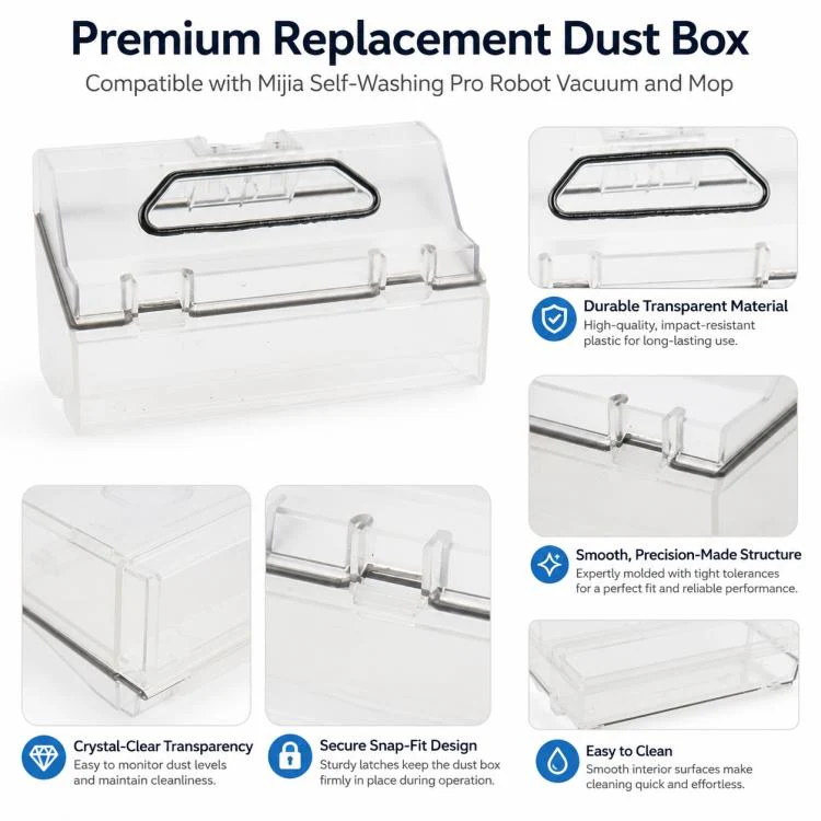 Robot Vacuum Cleaner Replacement Accessories for Xiaomi Mijia Robot Vacuum Mop Pro, Specification:Dust Box - Image 4