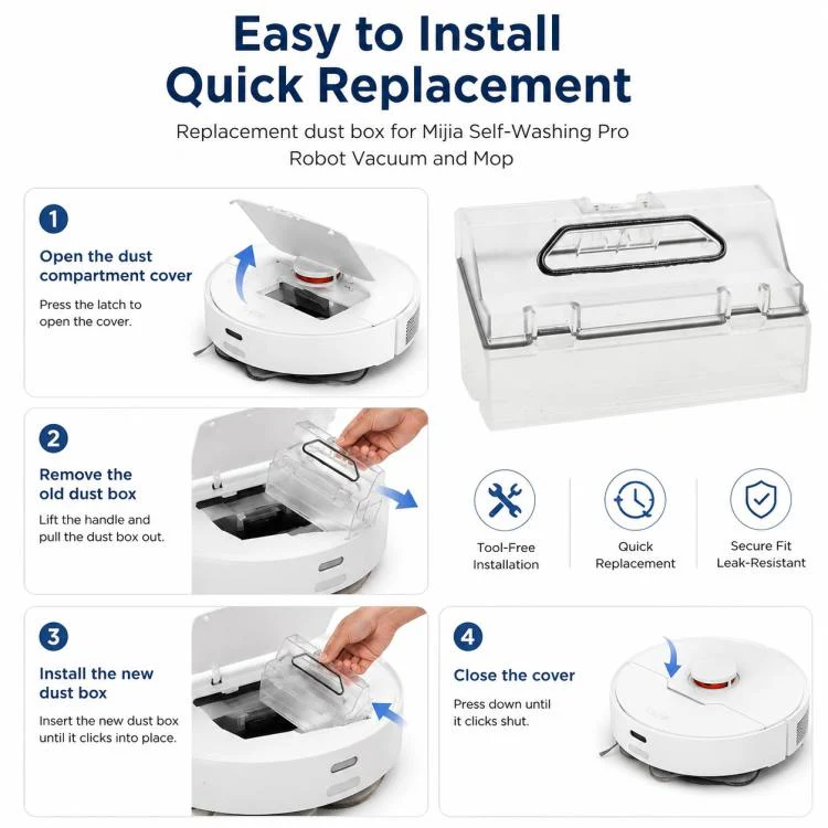 Robot Vacuum Cleaner Replacement Accessories for Xiaomi Mijia Robot Vacuum Mop Pro, Specification:Dust Box - Image 6