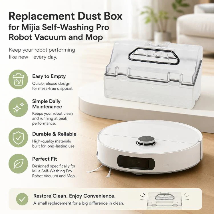 Robot Vacuum Cleaner Replacement Accessories for Xiaomi Mijia Robot Vacuum Mop Pro, Specification:Dust Box - Image 8