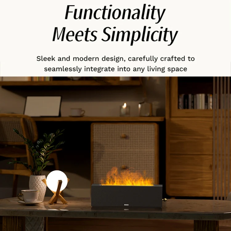 ROCK RAM0036 Large Mist Volume Flame Aromatherapy Humidifier - Image 4