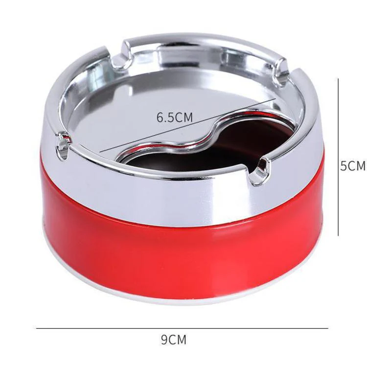Rotating Sealed Ashtray with Lid Windproof Electroplated Finish Desktop Ashtray(Blue) - Image 6