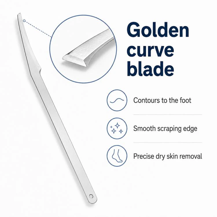 Round Hole Style Stainless Steel Heel Callus Foot Scraper Foot Care Tool(Silver) - Image 3