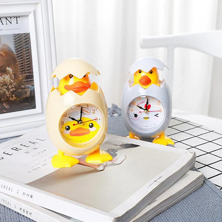 RP001 Cartoon Chicken Eggshell Chicks Alarm Clock Student Gift Children Bedroom Ornaments(White) - Image 2