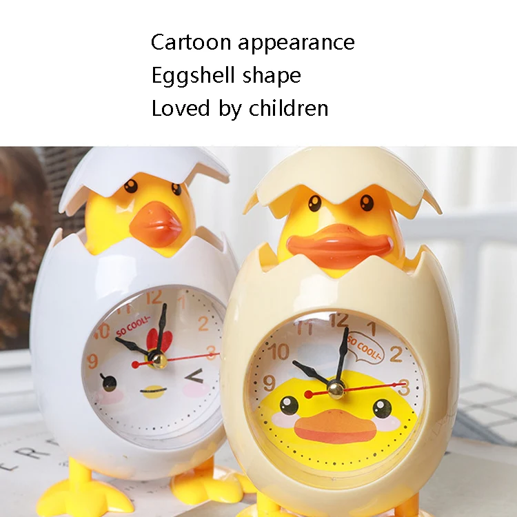 RP001 Cartoon Chicken Eggshell Chicks Alarm Clock Student Gift Children Bedroom Ornaments(White) - Image 5