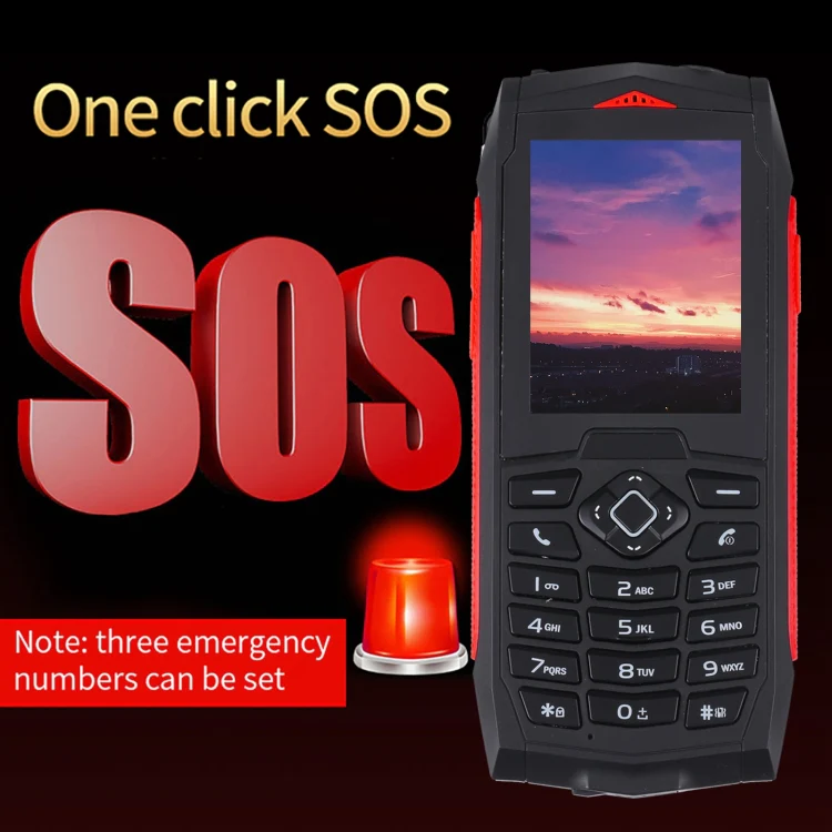 Rugtel R1C Rugged Phone, IP68 Waterproof Dustproof Shockproof, 2.4 inch, MTK6261D, 2000mAh Battery, SOS, FM, Dual SIM(Red) - Image 10