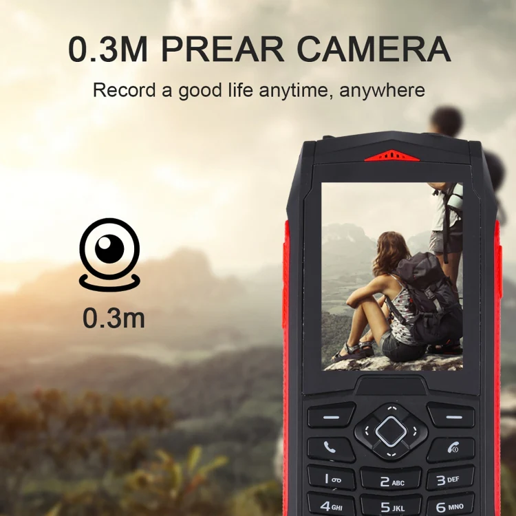 Rugtel R1C Rugged Phone, IP68 Waterproof Dustproof Shockproof, 2.4 inch, MTK6261D, 2000mAh Battery, SOS, FM, Dual SIM(Red) - Image 13