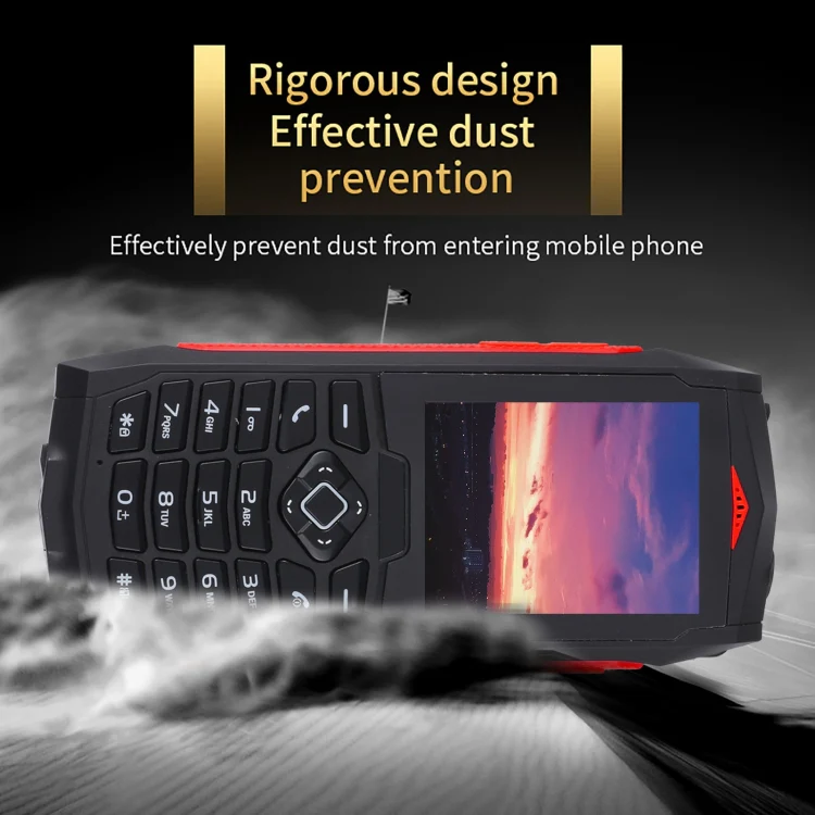 Rugtel R1C Rugged Phone, IP68 Waterproof Dustproof Shockproof, 2.4 inch, MTK6261D, 2000mAh Battery, SOS, FM, Dual SIM(Red) - Image 6
