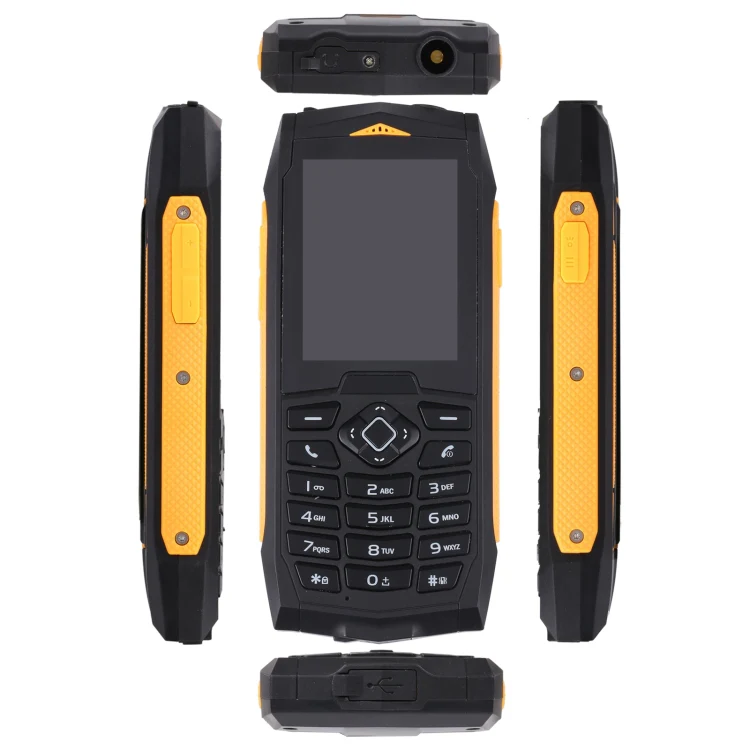 Rugtel R1C Rugged Phone, IP68 Waterproof Dustproof Shockproof, 2.4 inch, MTK6261D, 2000mAh Battery, SOS, FM, Dual SIM(Yellow) - Image 4