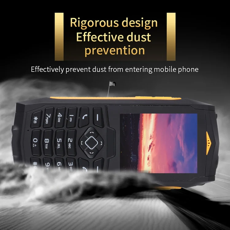Rugtel R1C Rugged Phone, IP68 Waterproof Dustproof Shockproof, 2.4 inch, MTK6261D, 2000mAh Battery, SOS, FM, Dual SIM(Yellow) - Image 6