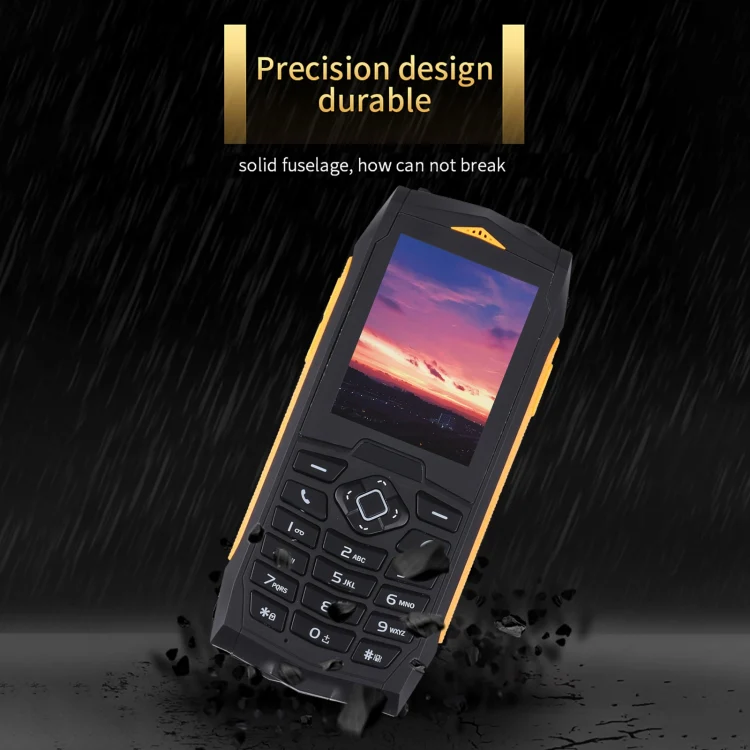 Rugtel R1C Rugged Phone, IP68 Waterproof Dustproof Shockproof, 2.4 inch, MTK6261D, 2000mAh Battery, SOS, FM, Dual SIM(Yellow) - Image 7