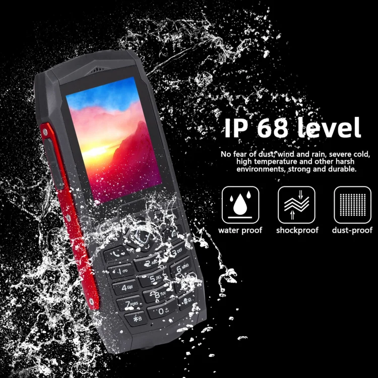 Rugtel R1D Rugged Phone, IP68 Waterproof Dustproof Shockproof, 2.4 inch, MTK6261D, 2000mAh Battery, Loud Box Speaker, FM, Network: 2G, Dual SIM (Red) - Image 8