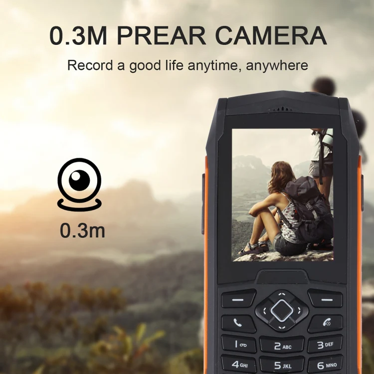 Rugtel R1D Rugged Phone, IP68 Waterproof Dustproof Shockproof, 2.4 inch, MTK6261D, 2000mAh Battery, Loud Box Speaker, FM, Network: 2G, Dual SIM(Orange) - Image 12