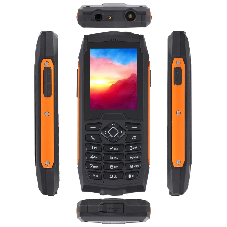 Rugtel R1D Rugged Phone, IP68 Waterproof Dustproof Shockproof, 2.4 inch, MTK6261D, 2000mAh Battery, Loud Box Speaker, FM, Network: 2G, Dual SIM(Orange) - Image 4