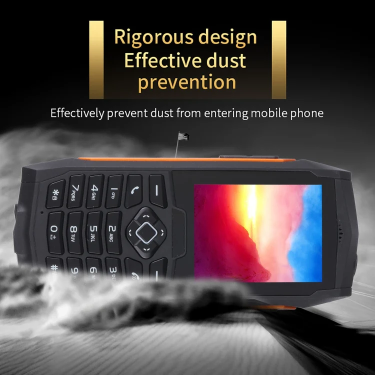 Rugtel R1D Rugged Phone, IP68 Waterproof Dustproof Shockproof, 2.4 inch, MTK6261D, 2000mAh Battery, Loud Box Speaker, FM, Network: 2G, Dual SIM(Orange) - Image 6
