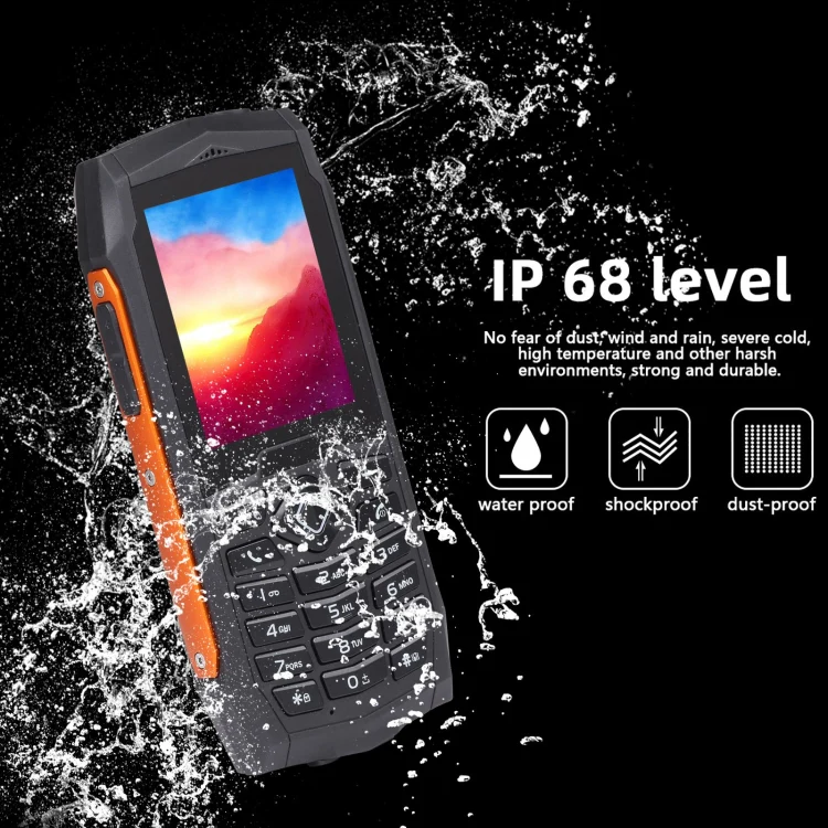 Rugtel R1D Rugged Phone, IP68 Waterproof Dustproof Shockproof, 2.4 inch, MTK6261D, 2000mAh Battery, Loud Box Speaker, FM, Network: 2G, Dual SIM(Orange) - Image 8