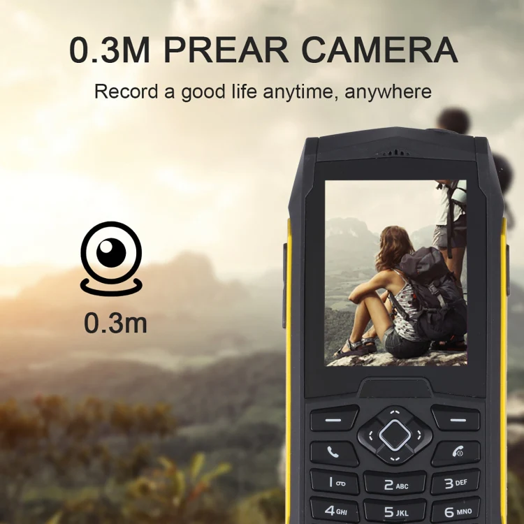 Rugtel R1D Rugged Phone, IP68 Waterproof Dustproof Shockproof, 2.4 inch, MTK6261D, 2000mAh Battery, Loud Box Speaker, FM, Network: 2G, Dual SIM(Yellow) - Image 12