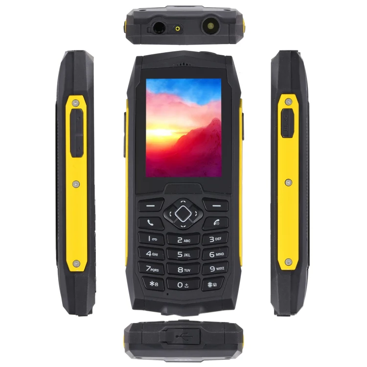 Rugtel R1D Rugged Phone, IP68 Waterproof Dustproof Shockproof, 2.4 inch, MTK6261D, 2000mAh Battery, Loud Box Speaker, FM, Network: 2G, Dual SIM(Yellow) - Image 4